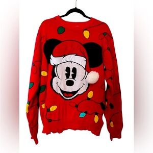 Disney Red Sweater with Yellow Accents